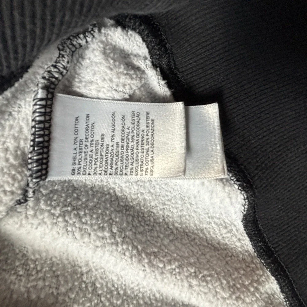 The North Face Mens XXL Blueprint Logo All Over Print Hoodie Grey White Fleece